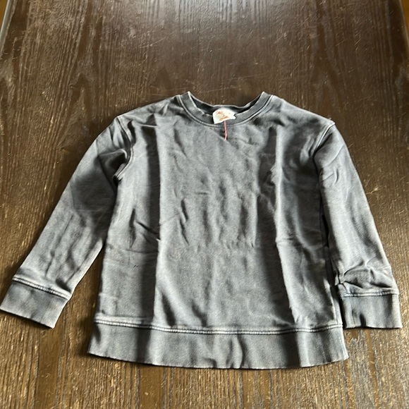 Kids Unisex Grey Weathered Look Sweatshirt - Picture 1 of 8